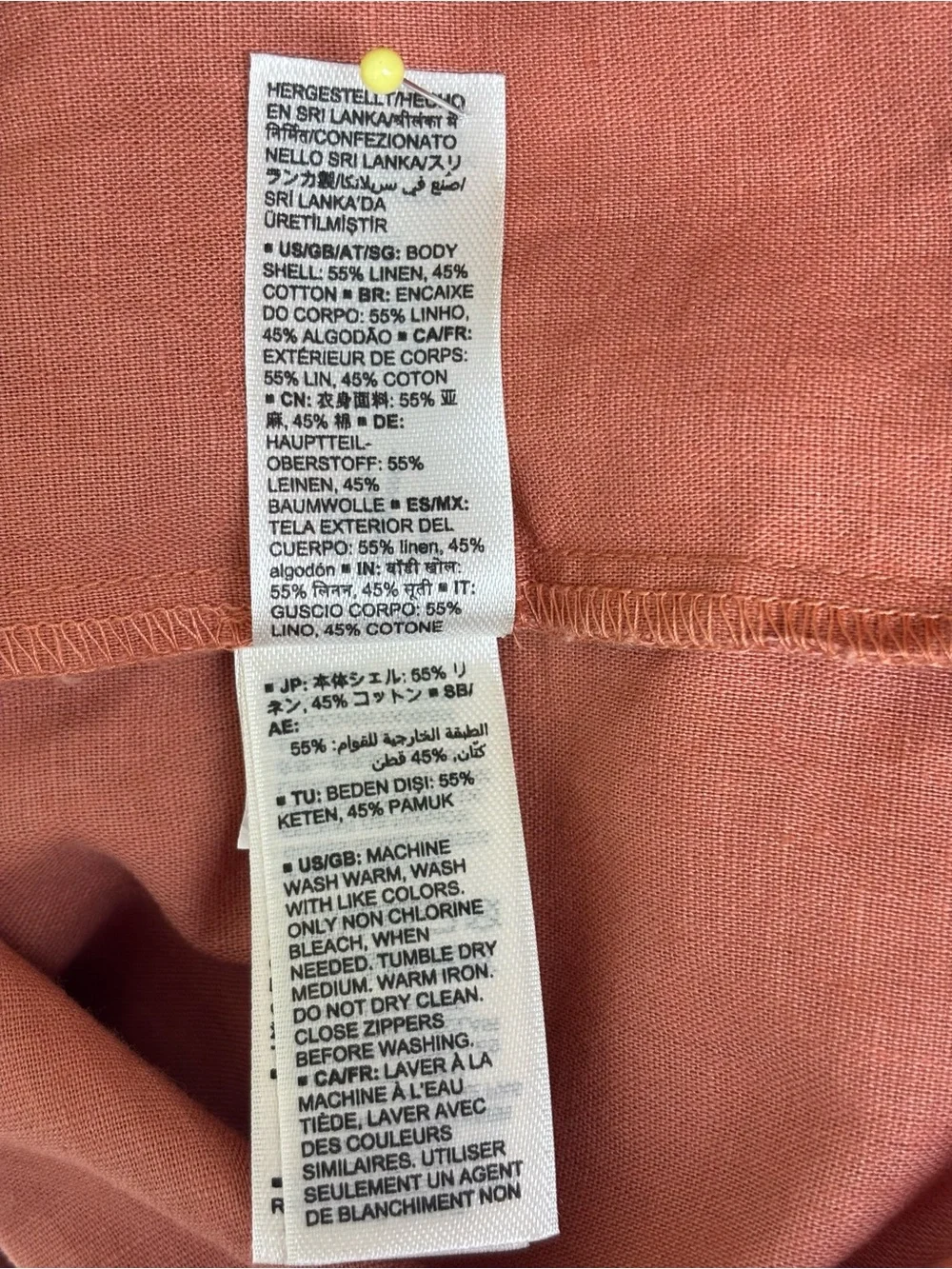 Goodthreads Rust Linen Blend Tiered Flutter Sleeve Mini Dress Pockets XS - Picture 9 of 9
